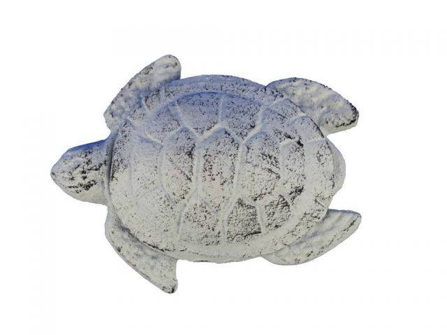 Whitewashed Cast Iron Decorative Turtle Paperweight 4