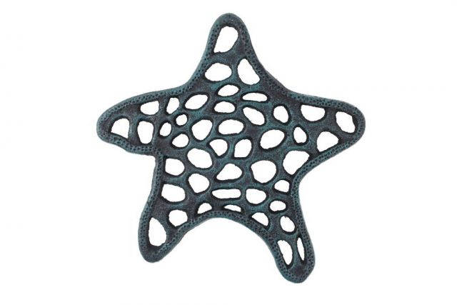 Seaworn Blue Cast Iron Starfish Trivet 7