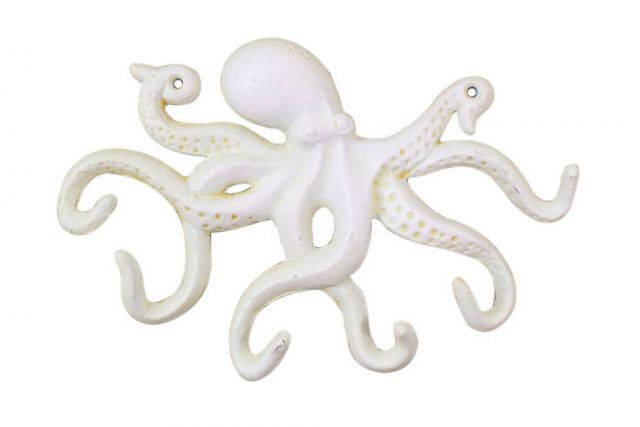 Antique White Cast Iron Octopus Hook 11
