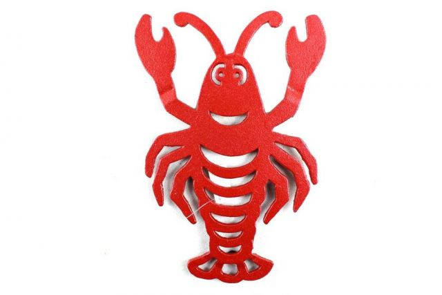Rustic Red Cast Iron Lobster Trivet 11