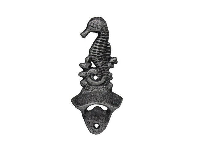 Rustic Silver Cast Iron Wall Mounted Seahorse Bottle Opener 6