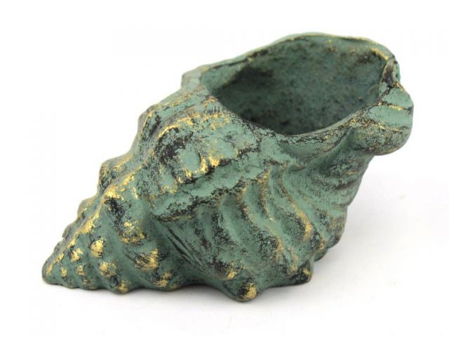 Antique Bronze Cast Iron Conch Decorative Tealight Holder 5.5