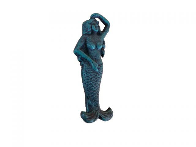 Seaworn Blue Cast Iron Mermaid Door Knocker 7