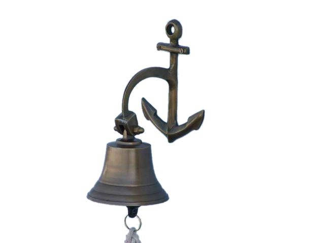 Antique Brass Hanging Anchor Bell 8
