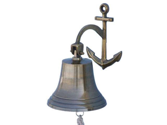 Antique Brass Hanging Anchor Bell 12