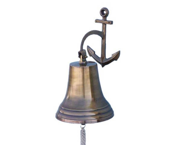 Antique Brass Hanging Anchor Bell 21