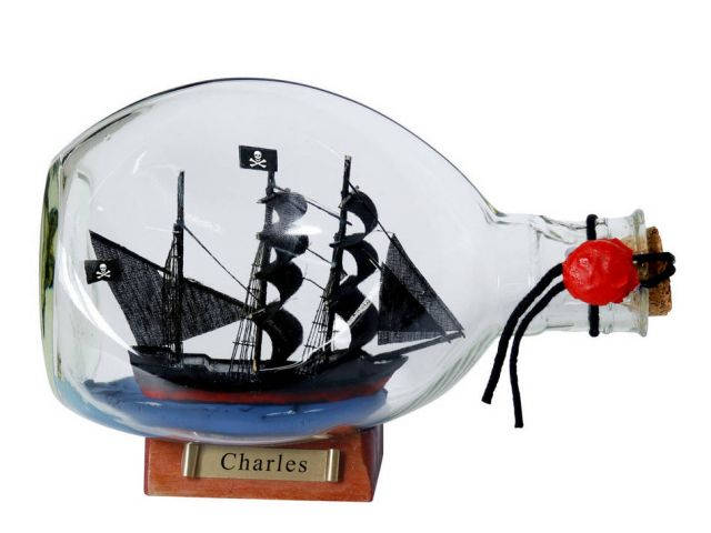 John Halseys Charles Pirate Ship in a Glass Bottle 7