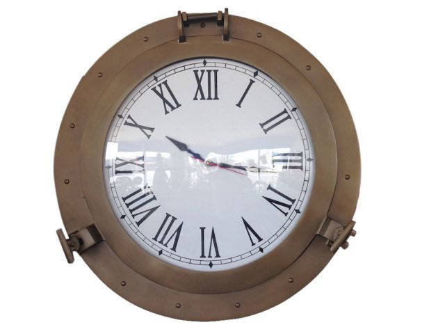 Antique Brass Decorative Ship Porthole Clock 24