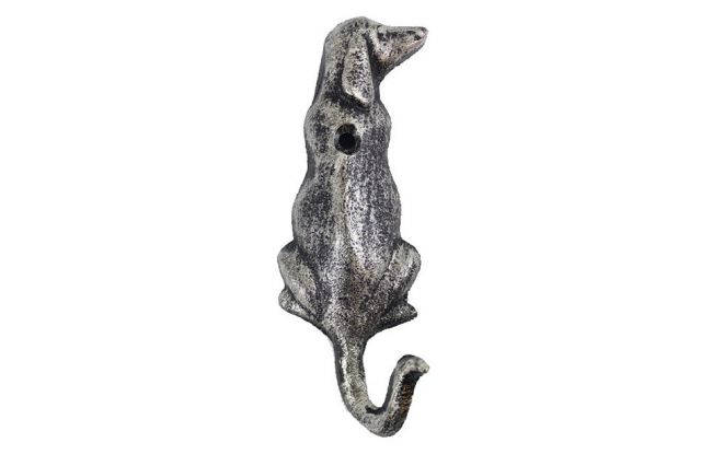 Rustic Silver Cast Iron Dog Hook 6