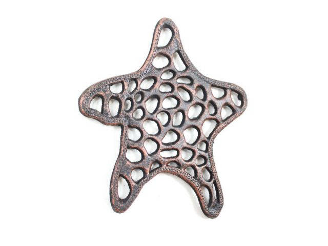 Rustic Copper Cast Iron Starfish Trivet 7