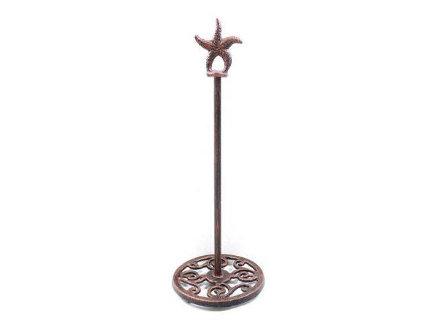 Rustic Copper Cast Iron Starfish Extra Toilet Paper Stand 15
