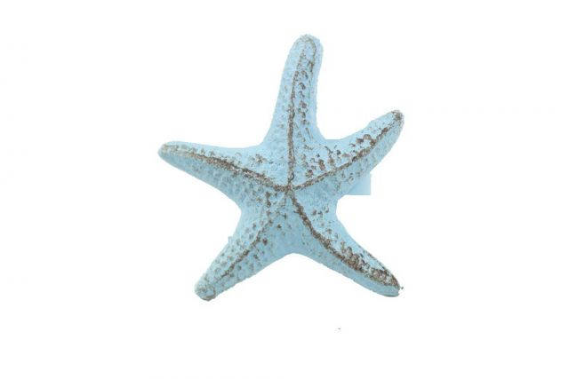 Rustic Light Blue Cast Iron Starfish Napkin Ring 3 - Set of 2