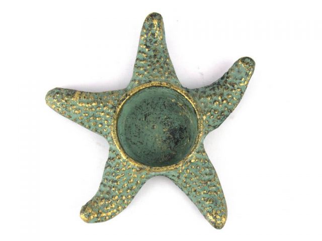 Antique Bronze Cast Iron Starfish Decorative Tealight Holder 4.5