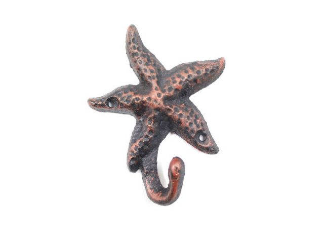 Rustic Copper Cast Iron Starfish Hook 4