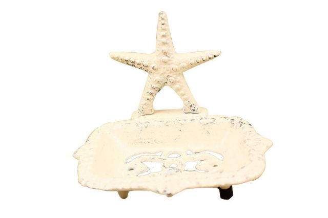 Whitewashed Cast Iron Starfish Soap Dish 6