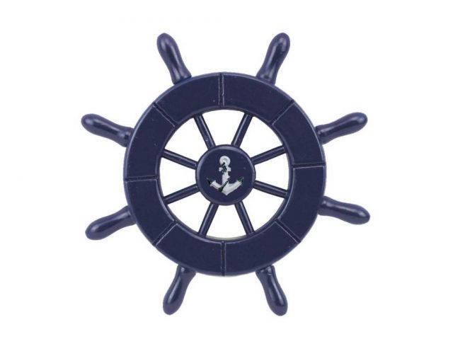Dark Blue Decorative Ship Wheel With Anchor 6