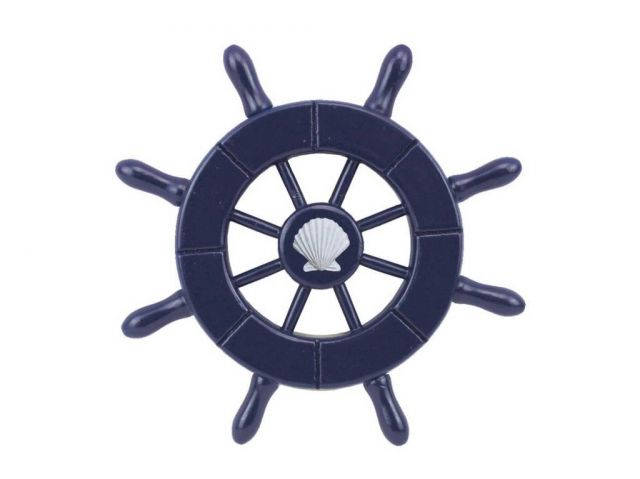 Dark Blue Decorative Ship Wheel With Seashell  6