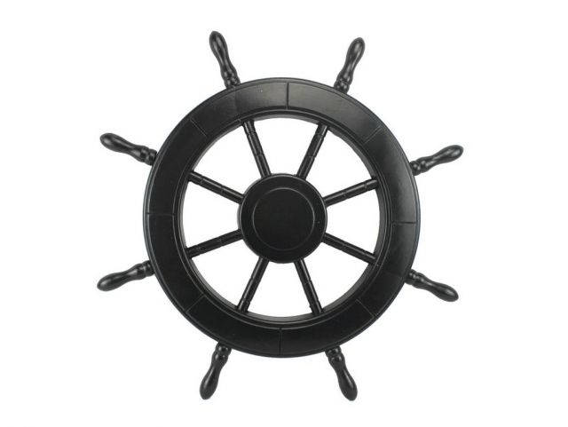 Black Pirate Decorative Ship Wheel 24