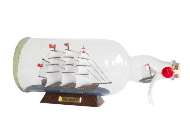 HMS Bounty Model Ship in a Glass Bottle 11