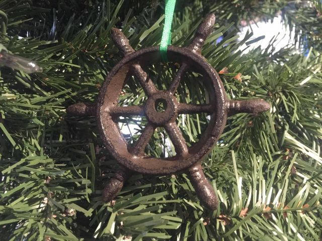 Cast Iron Ship Wheel Decorative Christmas Ornament 4 