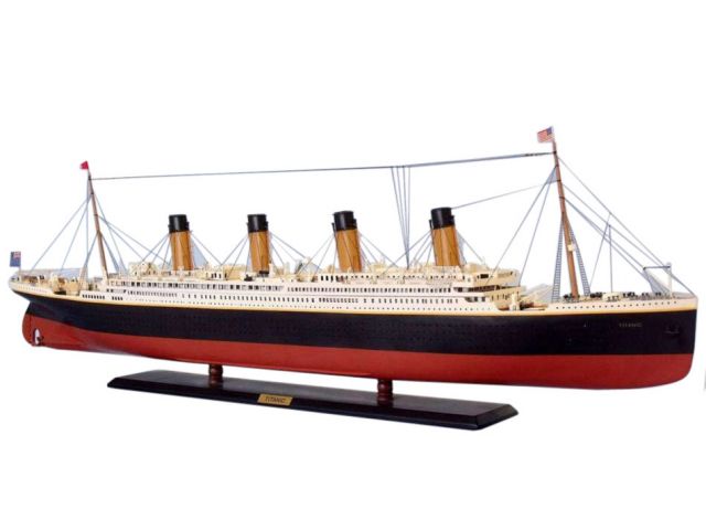 The Titanic 50cm Model Cruise Ship on a Wooden Stand 