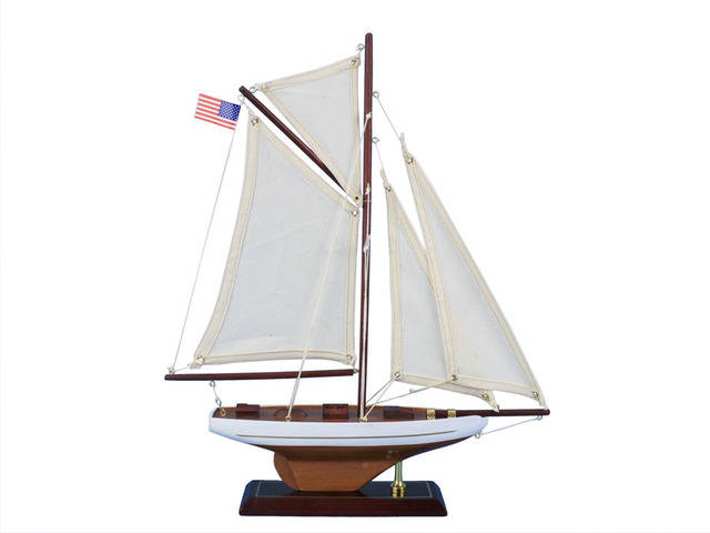 Wooden Columbia Model Sailboat Decoration 16