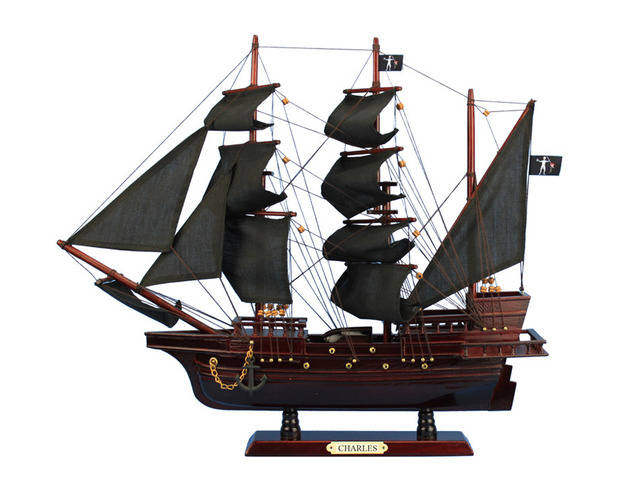 Wooden John Halseys Charles Pirate Ship Model 20