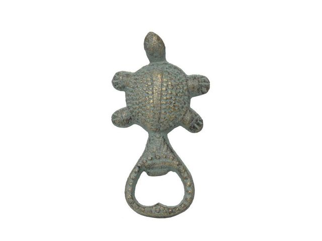 Antique Seaworn Bronze Cast Iron Turtle Bottle Opener 4