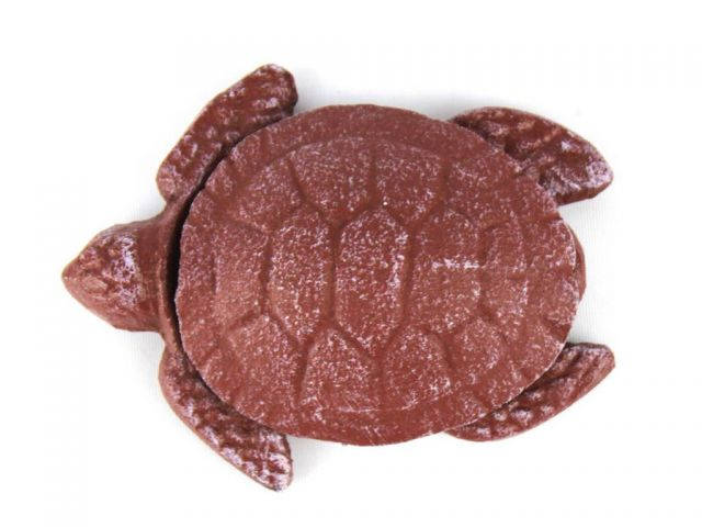 Red Whitewashed Cast Iron Decorative Turtle Paperweight 4