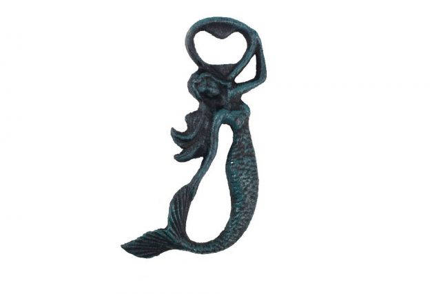 Seaworn Blue Cast Iron Arching Mermaid Bottle Opener 6
