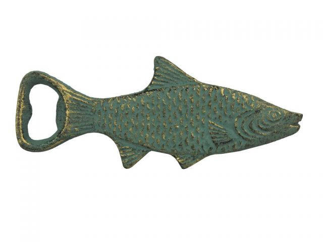 Antique Bronze Cast Iron Decorative Fish Bottle Opener 7