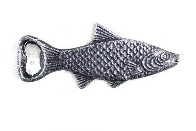 Antique Silver Cast Iron Decorative Fish Bottle Opener 7