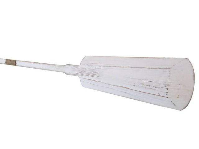 Wooden Rustic Whitewashed Marblehead Squared Decorative Rowing Boat Oar 62 with Hooks