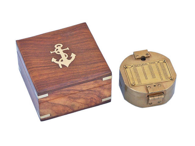 Antique Brass Brunton Pocket Transit Compass with Rosewood Box 4