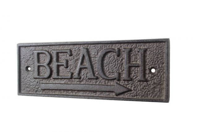 Cast Iron Beach Sign 9
