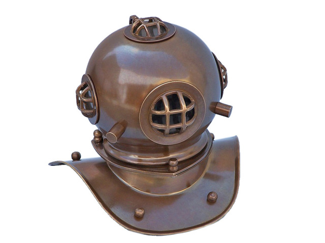 Antique Brass Decorative Divers Helmet 9