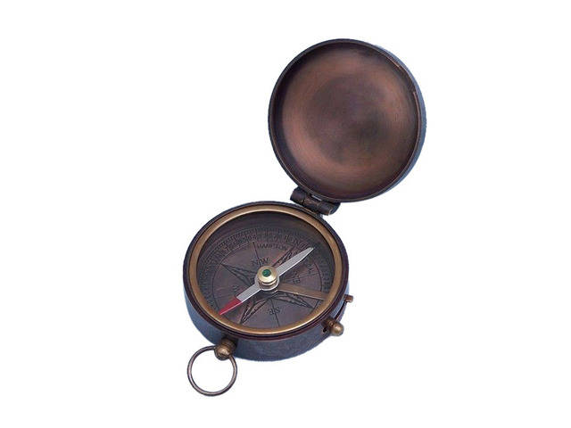Antique Copper Lewis and Clark Pocket Compass 3