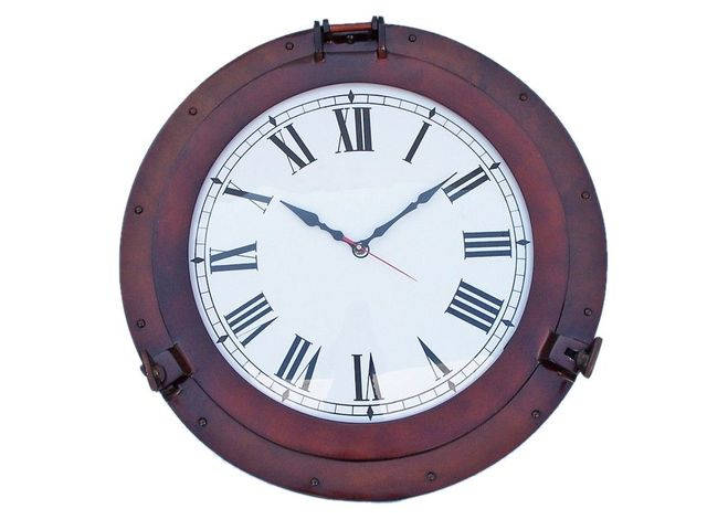 Antique Copper Deluxe Class Porthole Clock 20