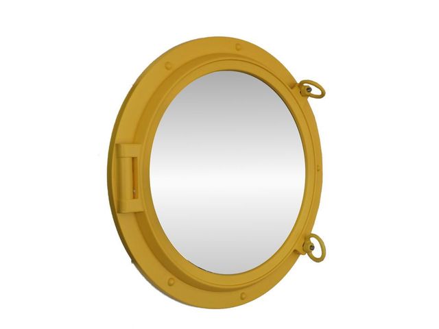 Yellow Decorative Ship Porthole Mirror 24