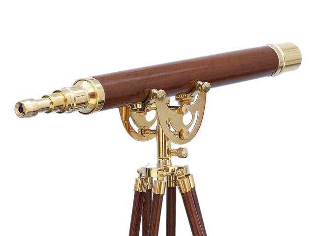 Floor Standing Brass-Wood Anchormaster Telescope 50