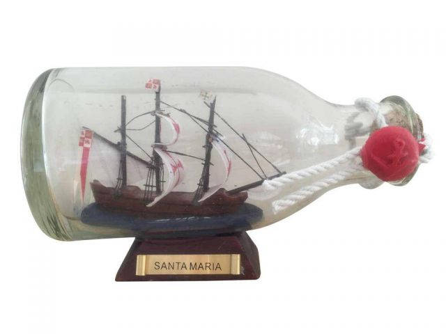 Santa Maria Model Ship in a Glass Bottle 5