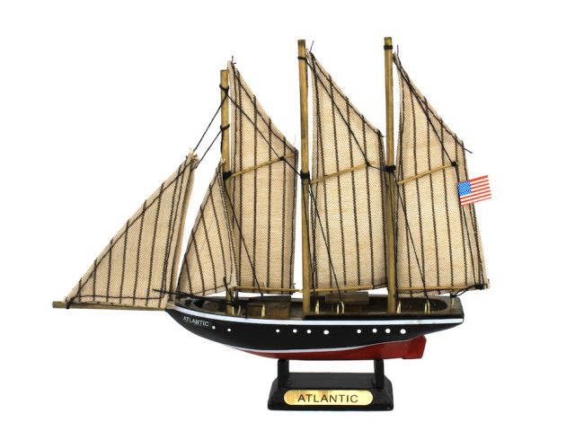 Wooden Atlantic Model Sailboat Decoration 7