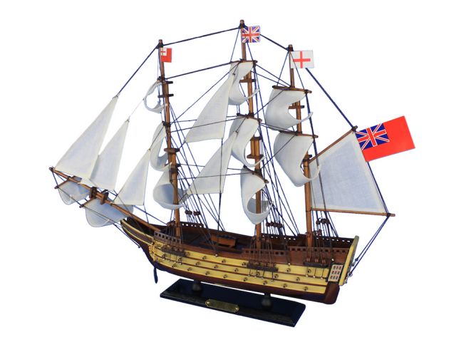 24 Hampton Nautical  HMS Victory Tall Ship Wooden Model Sail Boat 