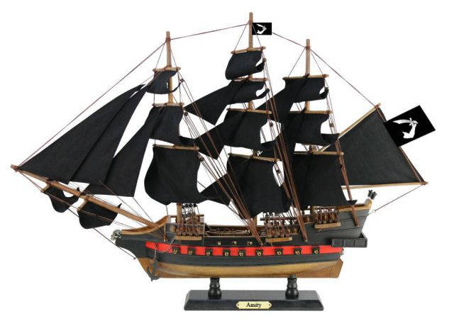 Wooden Thomas Tews Amity Black Sails Limited Model Pirate Ship 26