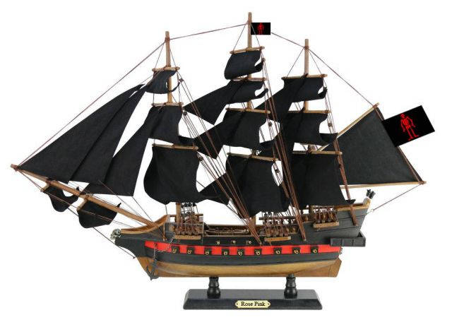 Wooden Ed Lows Rose Pink Black Sails Limited Model Pirate Ship 26