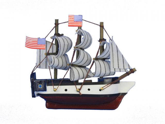 Wooden USS Constitution Tall Model Ship Magnet 4
