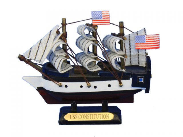 Wooden USS Constitution Tall Model Ship 4
