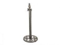 Antique Silver Cast Iron Mermaid Extra Toilet Paper Stand 16\