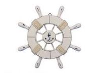 Rustic All White Decorative Ship Wheel With Anchor 9\