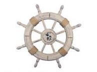 Rustic Decorative Ship Wheel With Seagull 24\